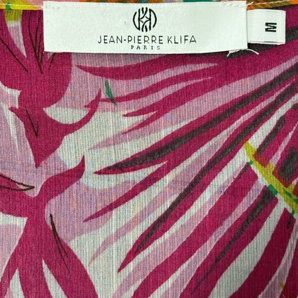 Jean-Pierre Klifa Paris Women's Sheer Dress Tunic Cover Up Tropical Size M - Picture 4 of 6